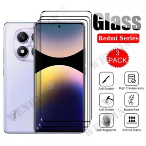 3 piezas de vidrio templado para redmi note 14 / note 14 pro / note 14 pro plus protector de pantalla de cubierta completa curvada