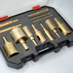 juego de brocas de diamante de 12 piezas para vidrio, mármol y piedra kit de sierra perforadora de 6 35 mm con herramientas manuales, granito, azulejo, cerámica