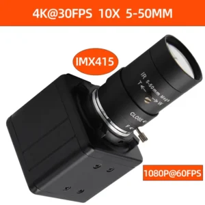 cámara web industrial usb hd de 8mp 4k, 1080p 60fps, 5mp, zoom 10x de 5 50mm para windows, android, raspberry pi, linux