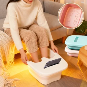 cubo de masaje portátil para baño de pies, fácil de almacenar, bañera para remojar los pies, lavabo plegable para el calor del invierno, relajante y alivio del dolor